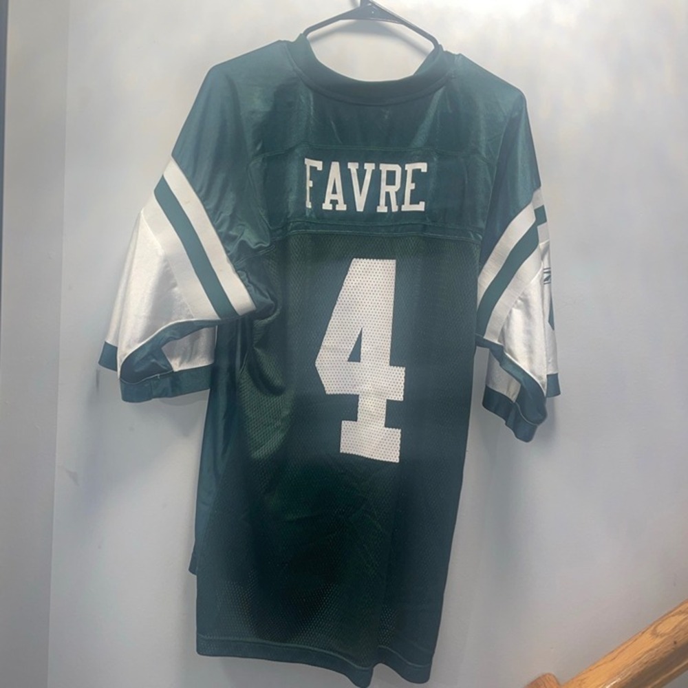 Reebok Brett Favre New York Jets Jersey Mens Large Green Excellent NFL Onfield 4